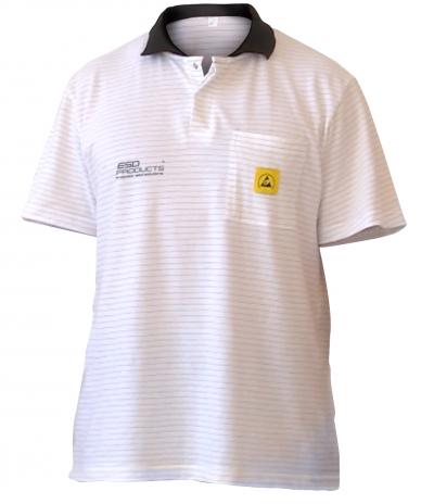 ESD Polo-Shirt APGZ Style White Unisex 4XL Antistatic Clothing ESD Garment